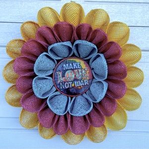 Any Time Wreath / Easter Wreath / Poly Burlap Spring Colors Wreath